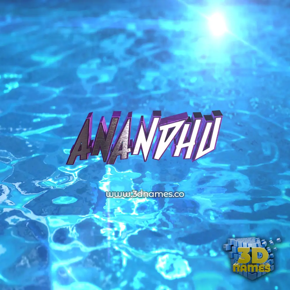anandhu in Water 2015 style - 3D name wallpaper
