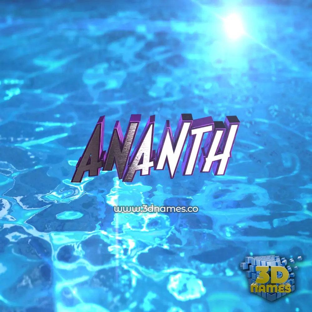 ananth in Water 2015 style - 3D name wallpaper
