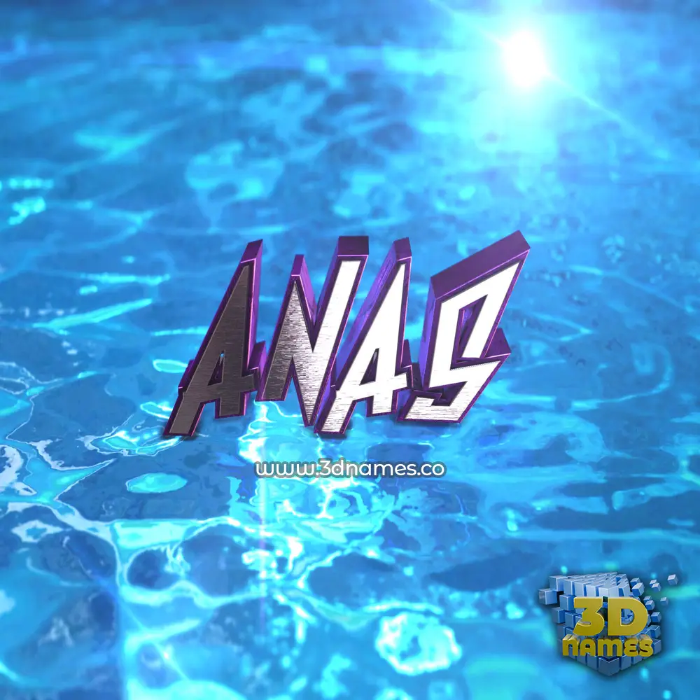 anas in Water 2015 style - 3D name wallpaper