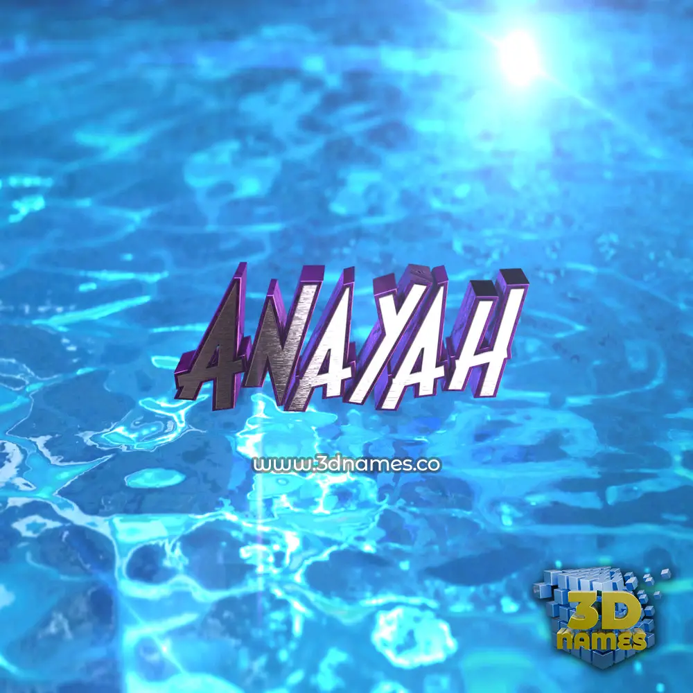 anayah in Water 2015 style - 3D name wallpaper