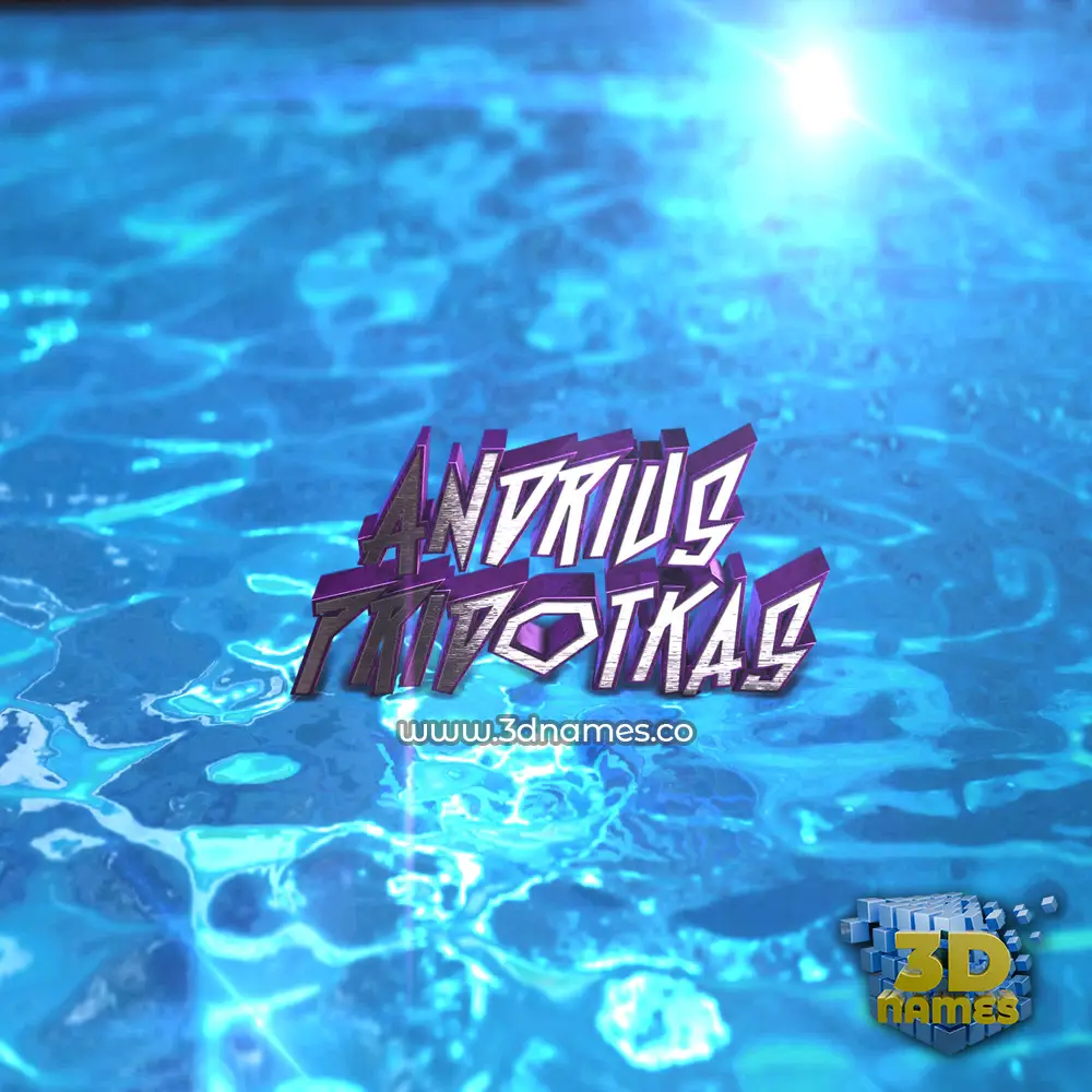 andrius pridotkas in Water 2015 style - 3D name wallpaper