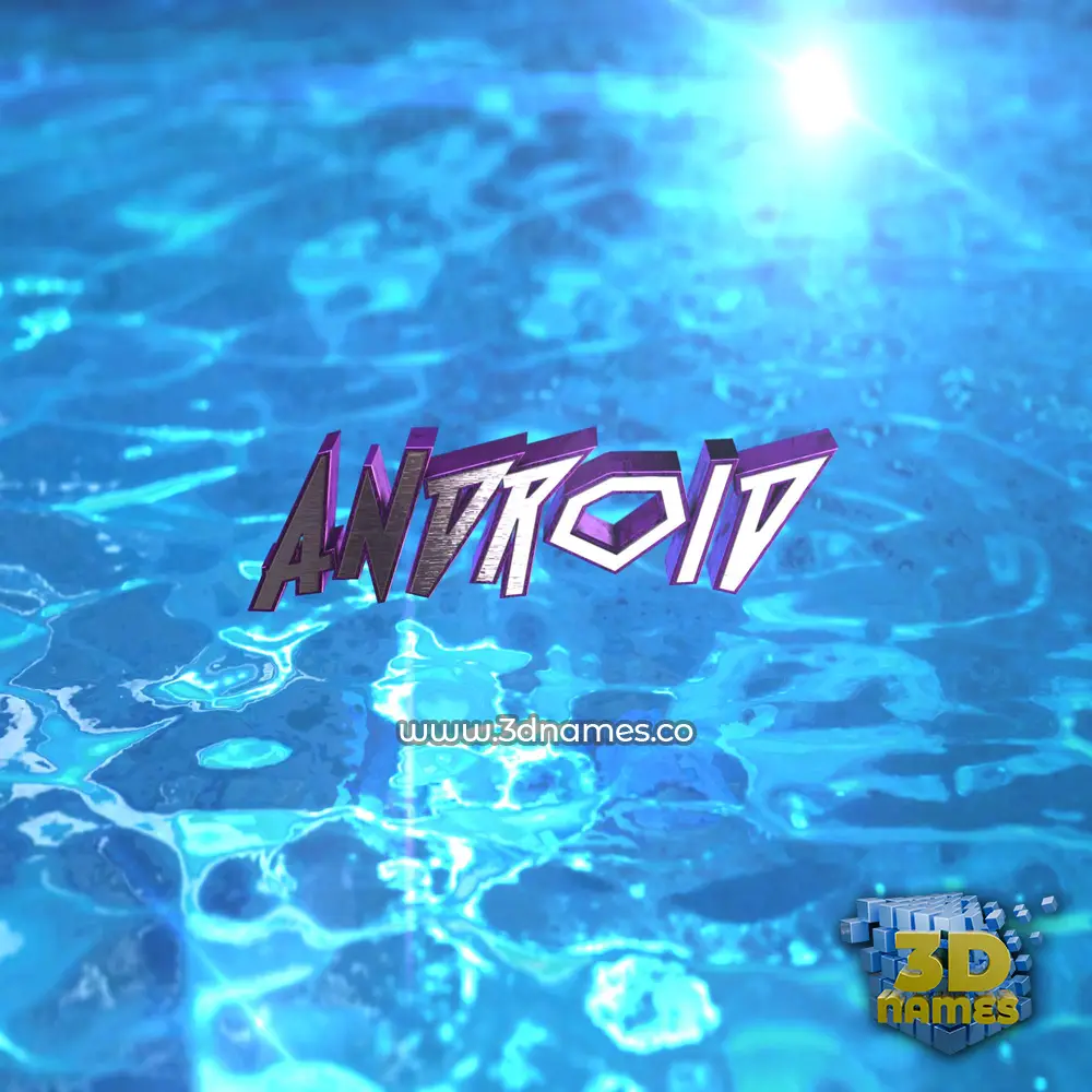 android in Water 2015 style - 3D name wallpaper