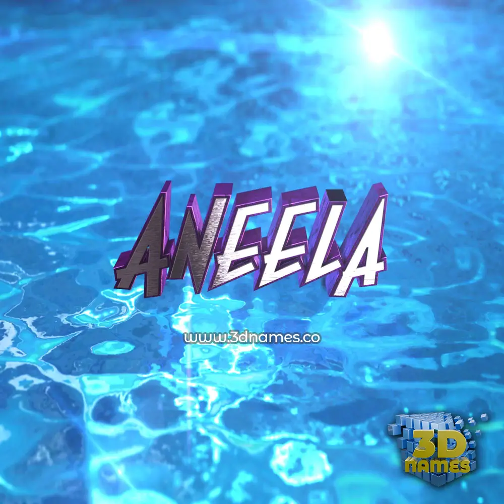 aneela in Water 2015 style - 3D name wallpaper