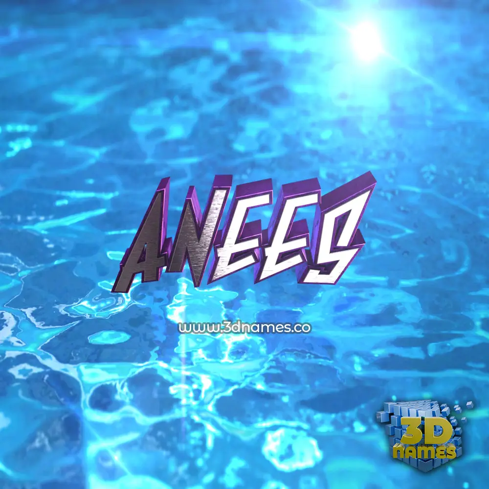 anees in Water 2015 style - 3D name wallpaper
