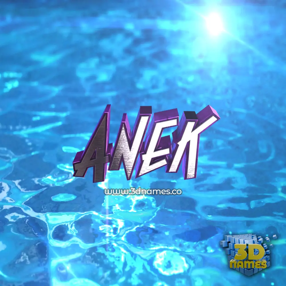 anek in Water 2015 style - 3D name wallpaper