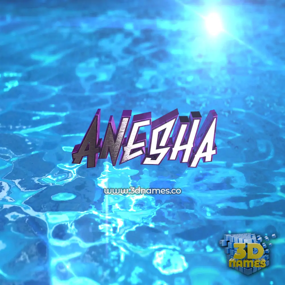 anesha in Water 2015 style - 3D name wallpaper