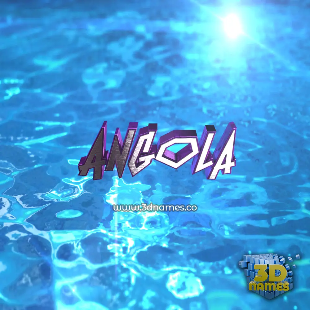 angola in Water 2015 style - 3D name wallpaper