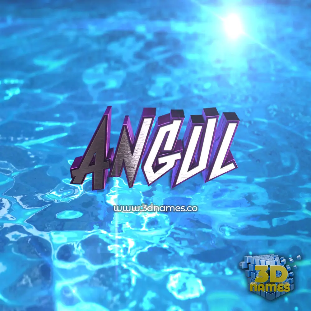 angul in Water 2015 style - 3D name wallpaper