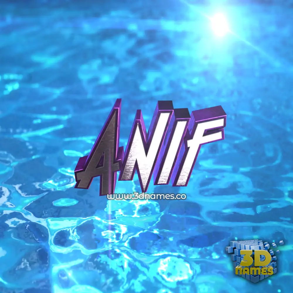 anif in Water 2015 style - 3D name wallpaper