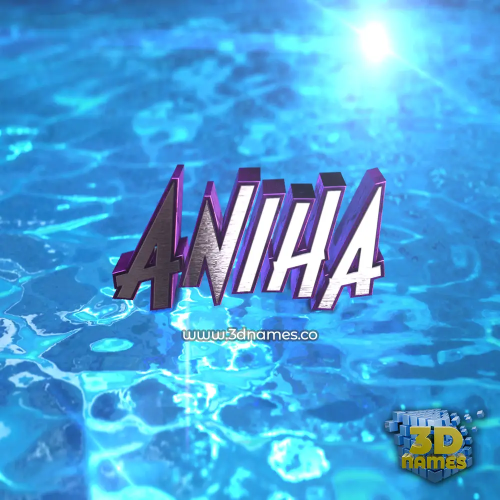aniha in Water 2015 style - 3D name wallpaper