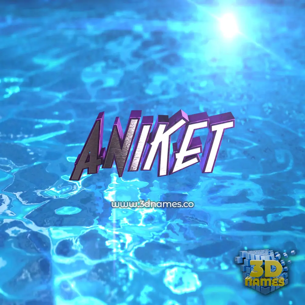 aniket in Water 2015 style - 3D name wallpaper