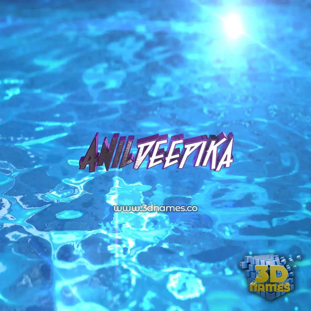 anildeepika in Water 2015 style - 3D name wallpaper