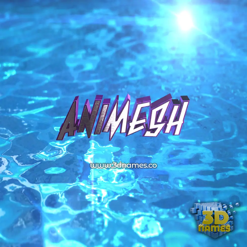 animesh in Water 2015 style - 3D name wallpaper