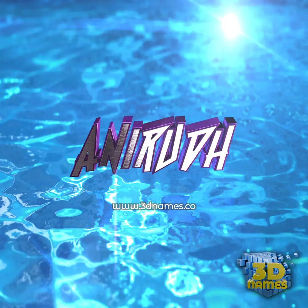 anirudh in Water 2015 style - 3D name wallpaper