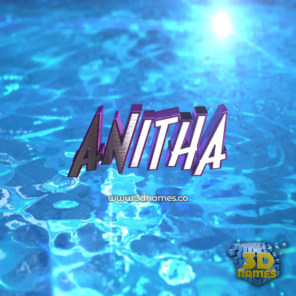 anitha in Water 2015 style - 3D name wallpaper
