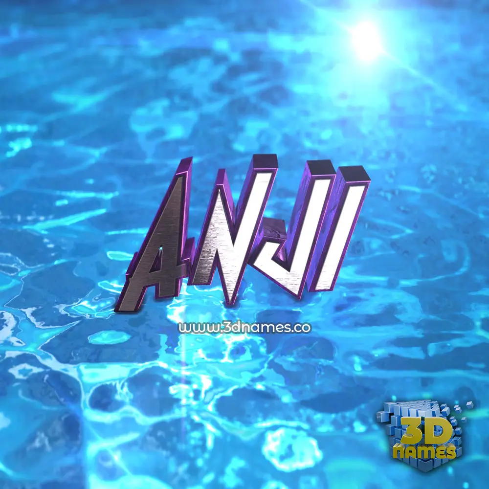 anji in Water 2015 style - 3D name wallpaper