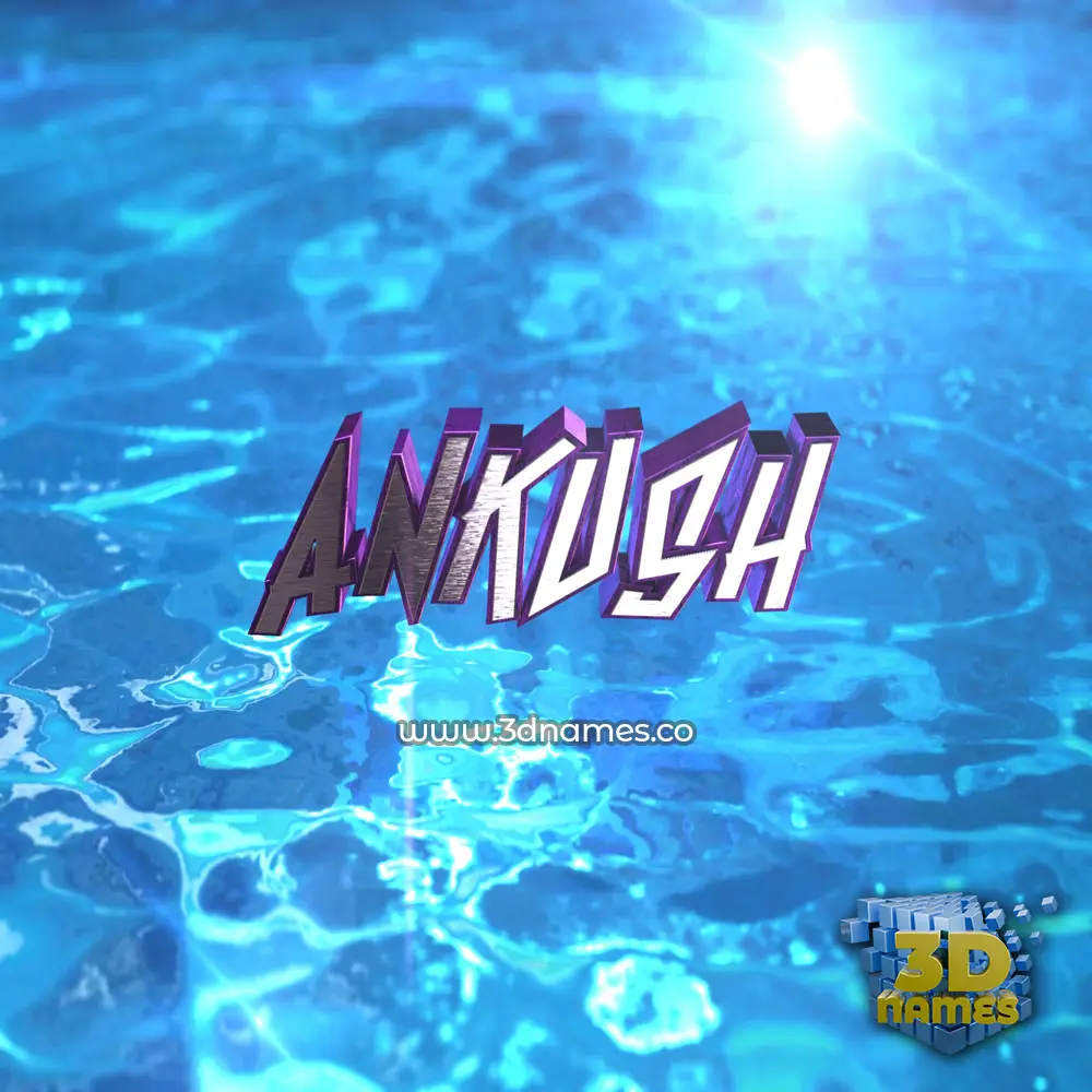 ankush in Water 2015 style - 3D name wallpaper