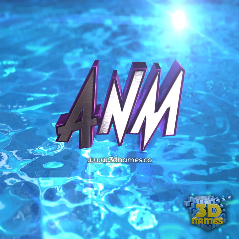 anm in Water 2015 style - 3D name wallpaper