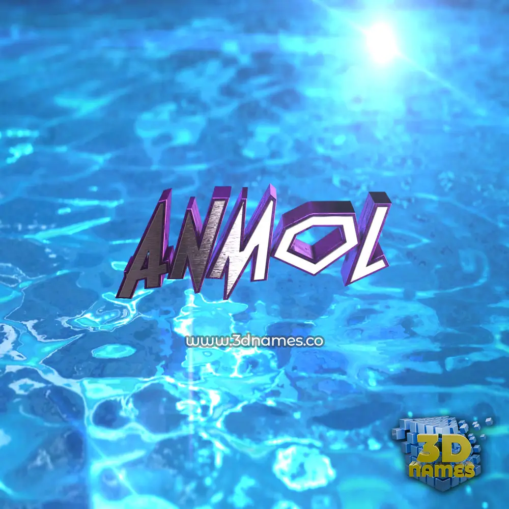 anmol in Water 2015 style - 3D name wallpaper