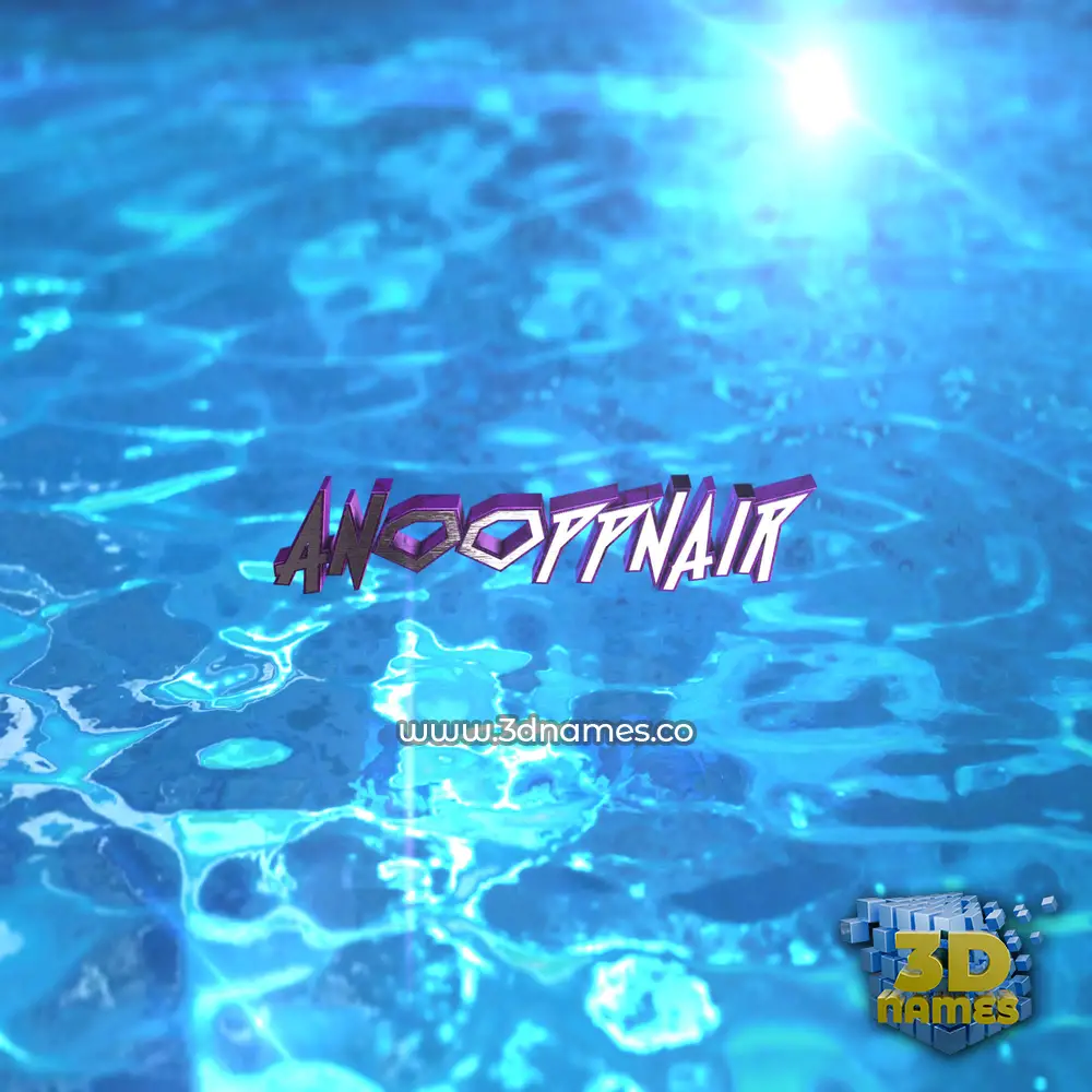 anooppnair in Water 2015 style - 3D name wallpaper