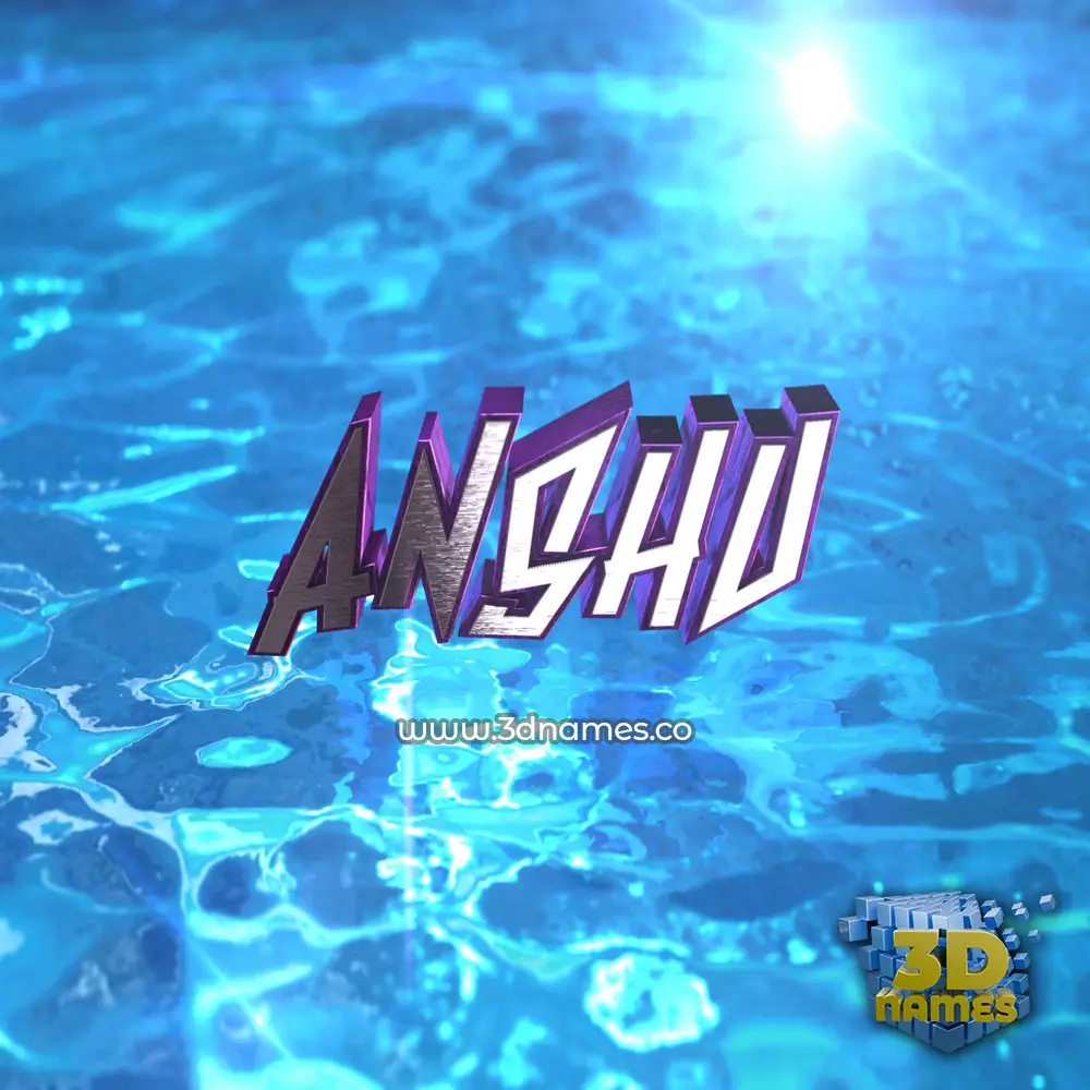 anshu in Water 2015 style - 3D name wallpaper