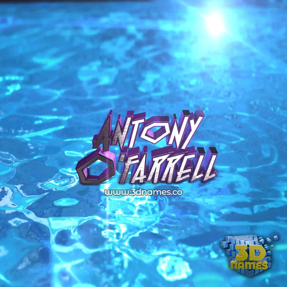 antony o'farrell in Water 2015 style - 3D name wallpaper