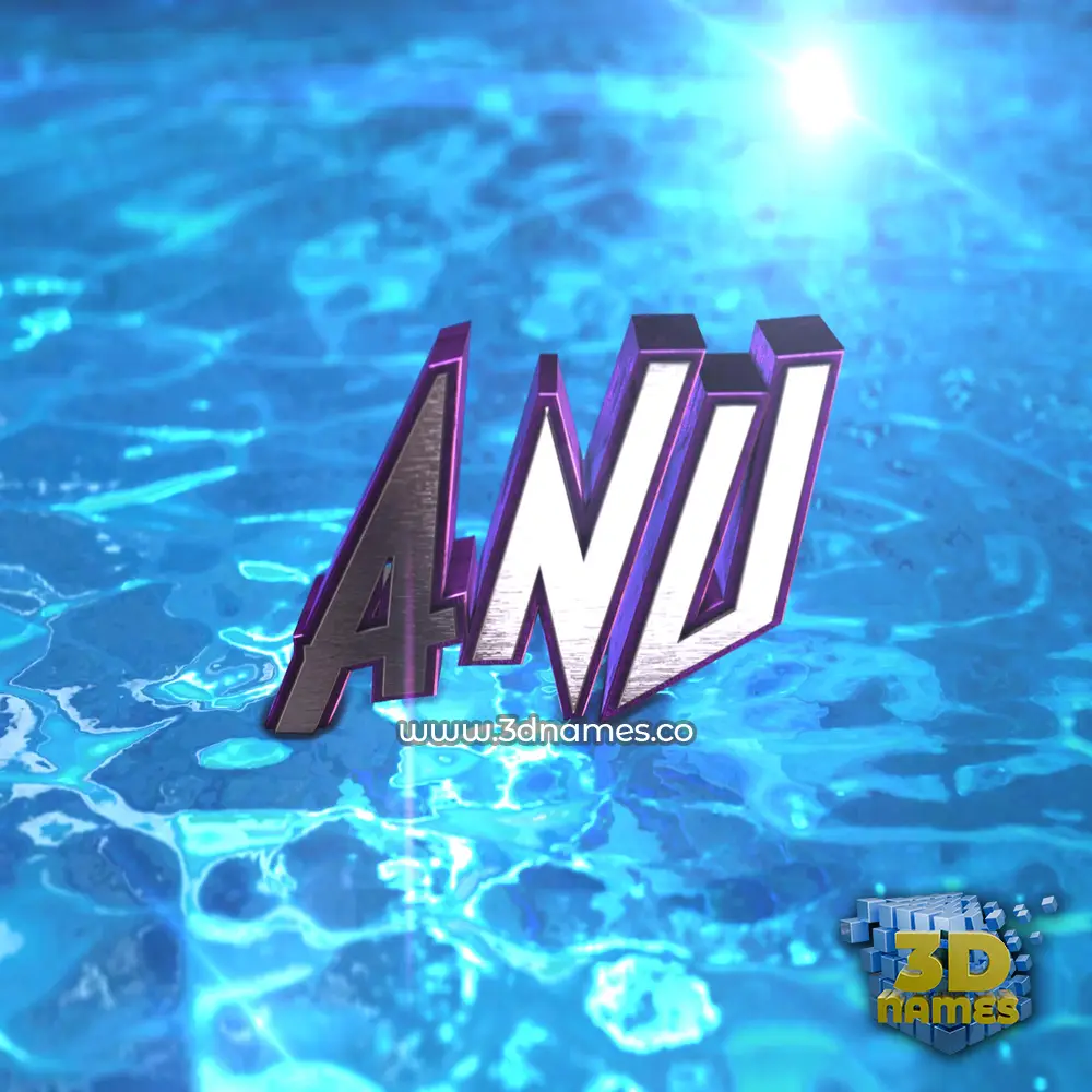 anu in Water 2015 style - 3D name wallpaper