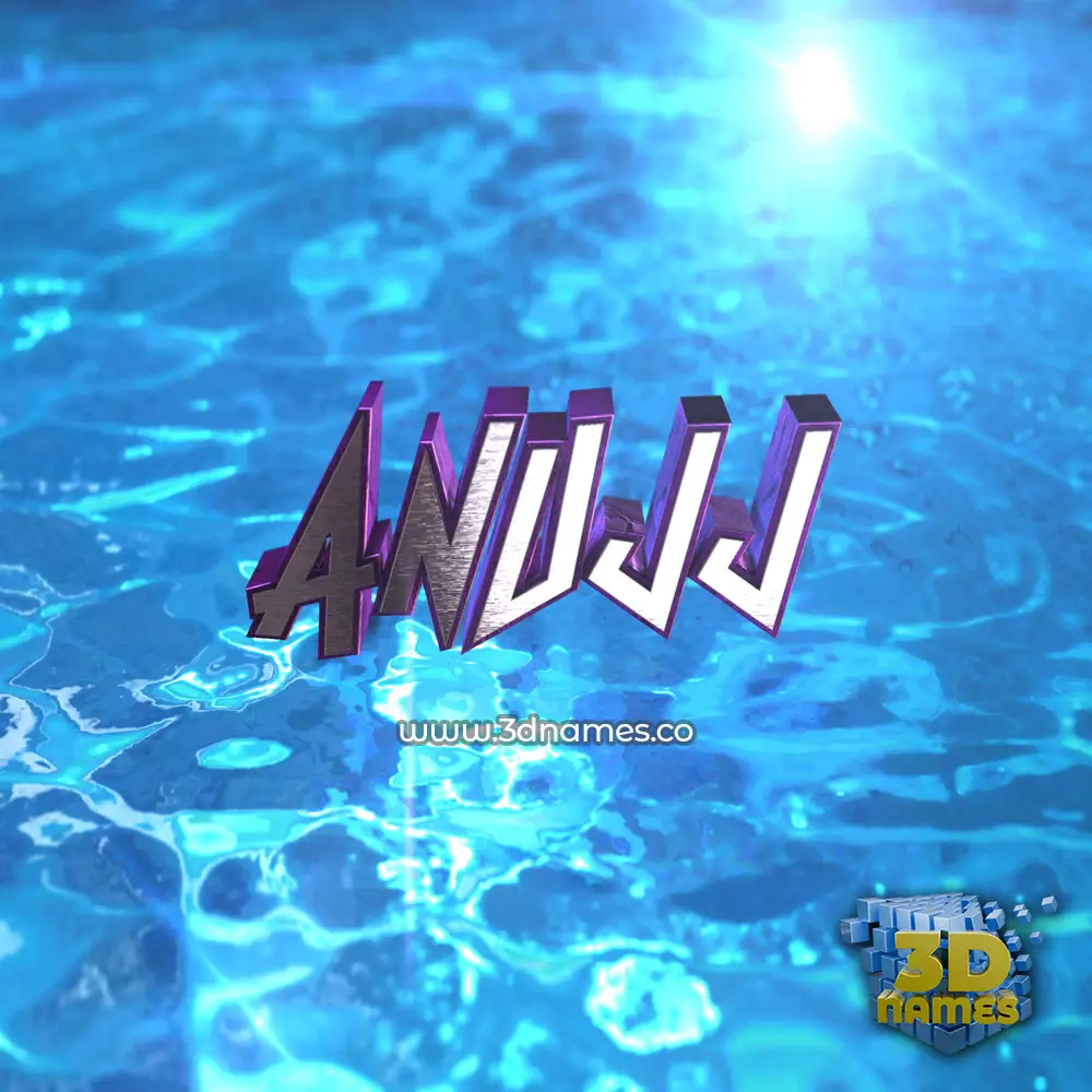 anujj in Water 2015 style - 3D name wallpaper