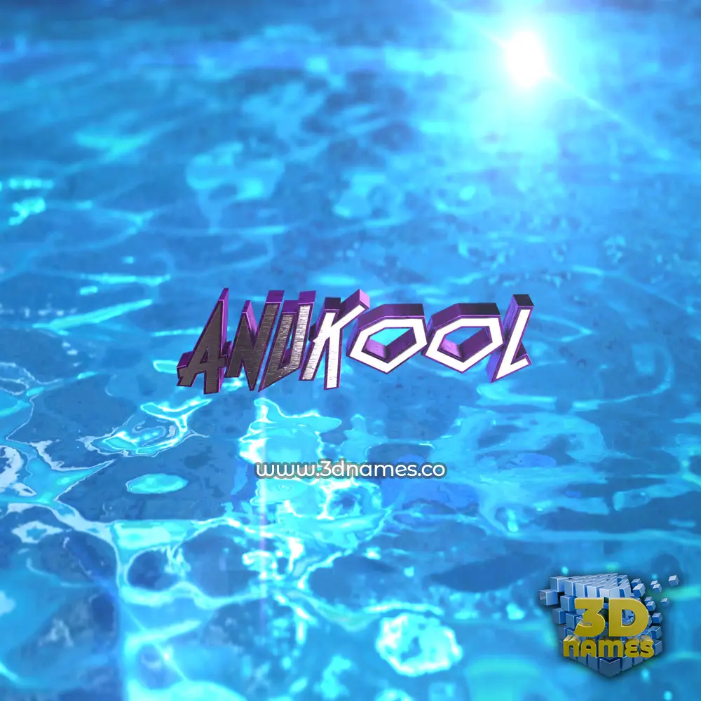 anukool in Water 2015 style - 3D name wallpaper