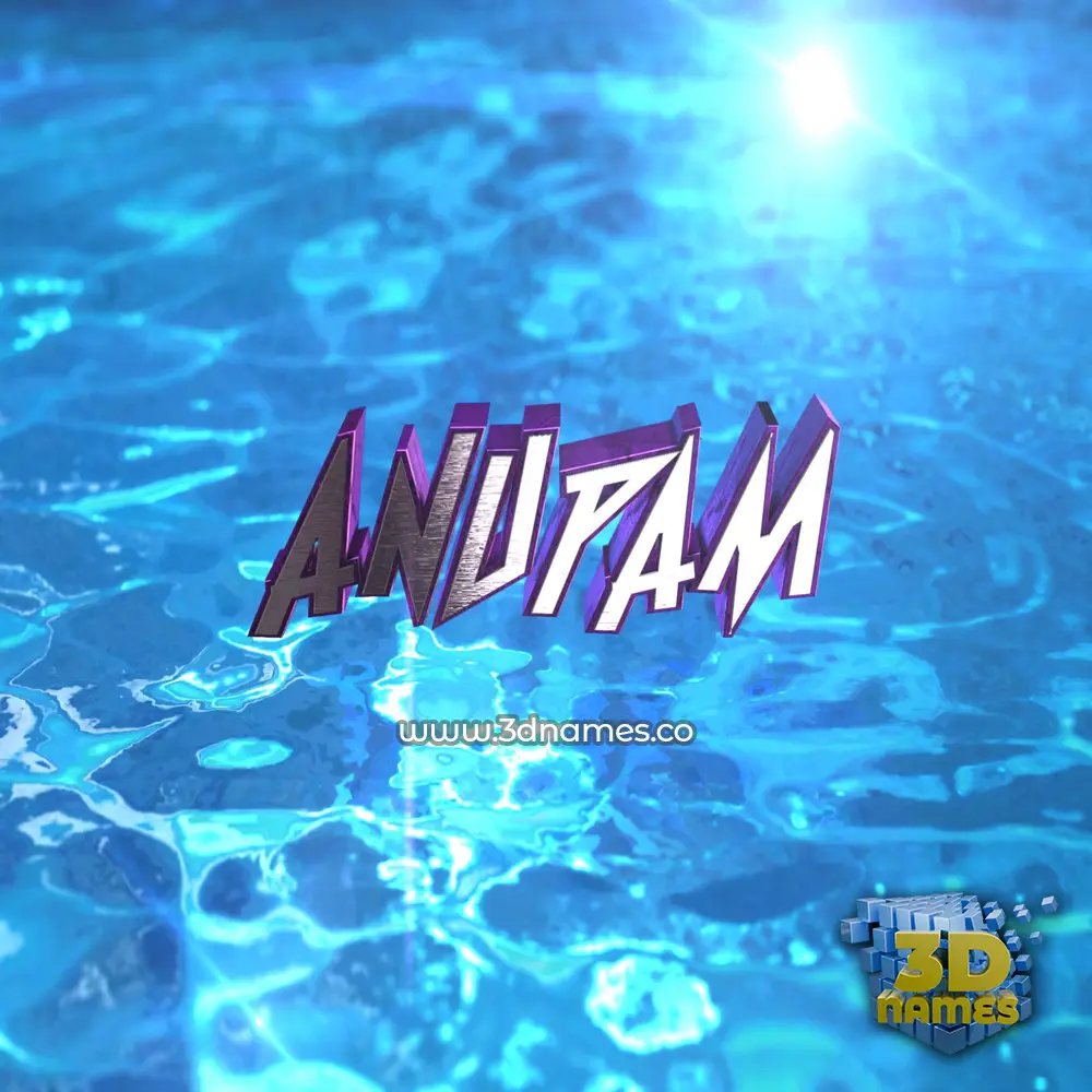 anupam in Water 2015 style - 3D name wallpaper