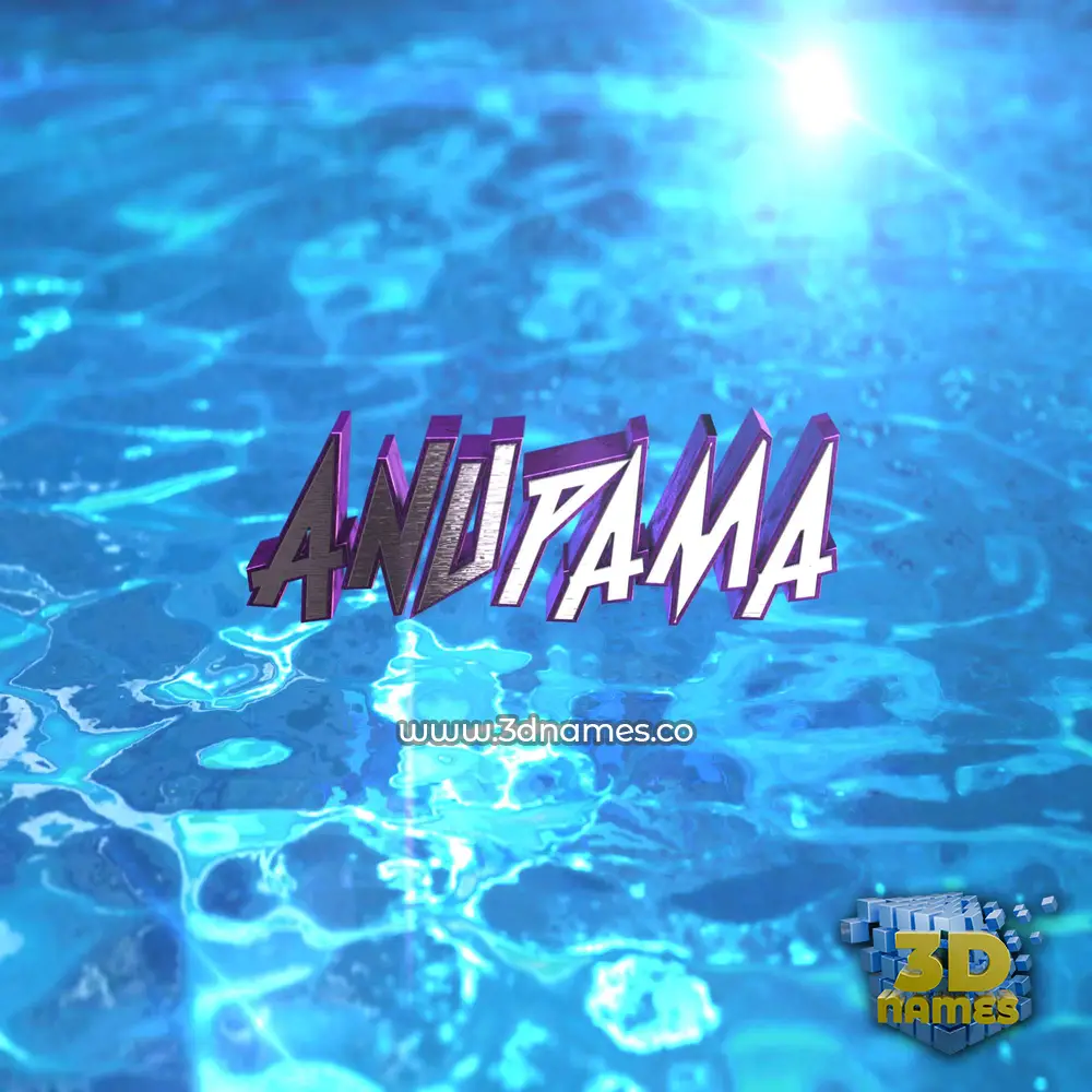 anupama in Water 2015 style - 3D name wallpaper