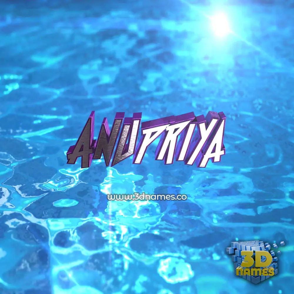 anupriya in Water 2015 style - 3D name wallpaper