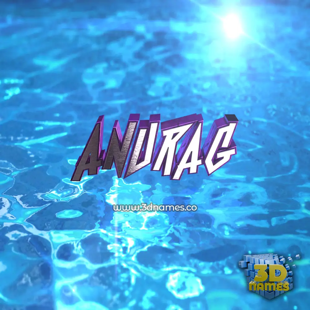 anurag in Water 2015 style - 3D name wallpaper