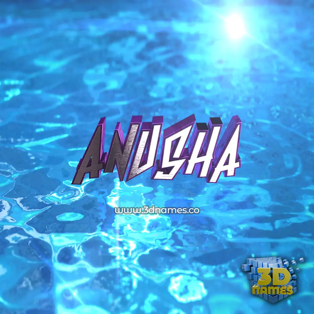 anusha in Water 2015 style - 3D name wallpaper