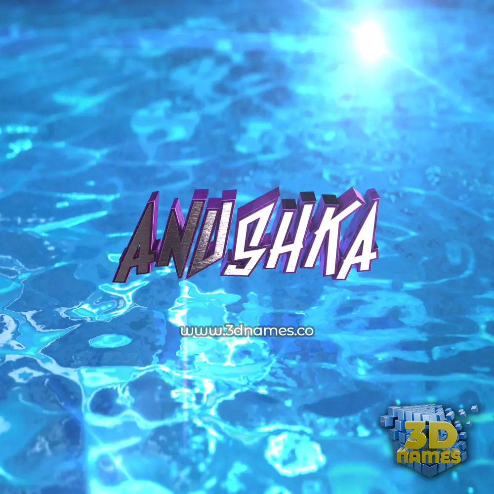 anushka in Water 2015 style - 3D name wallpaper
