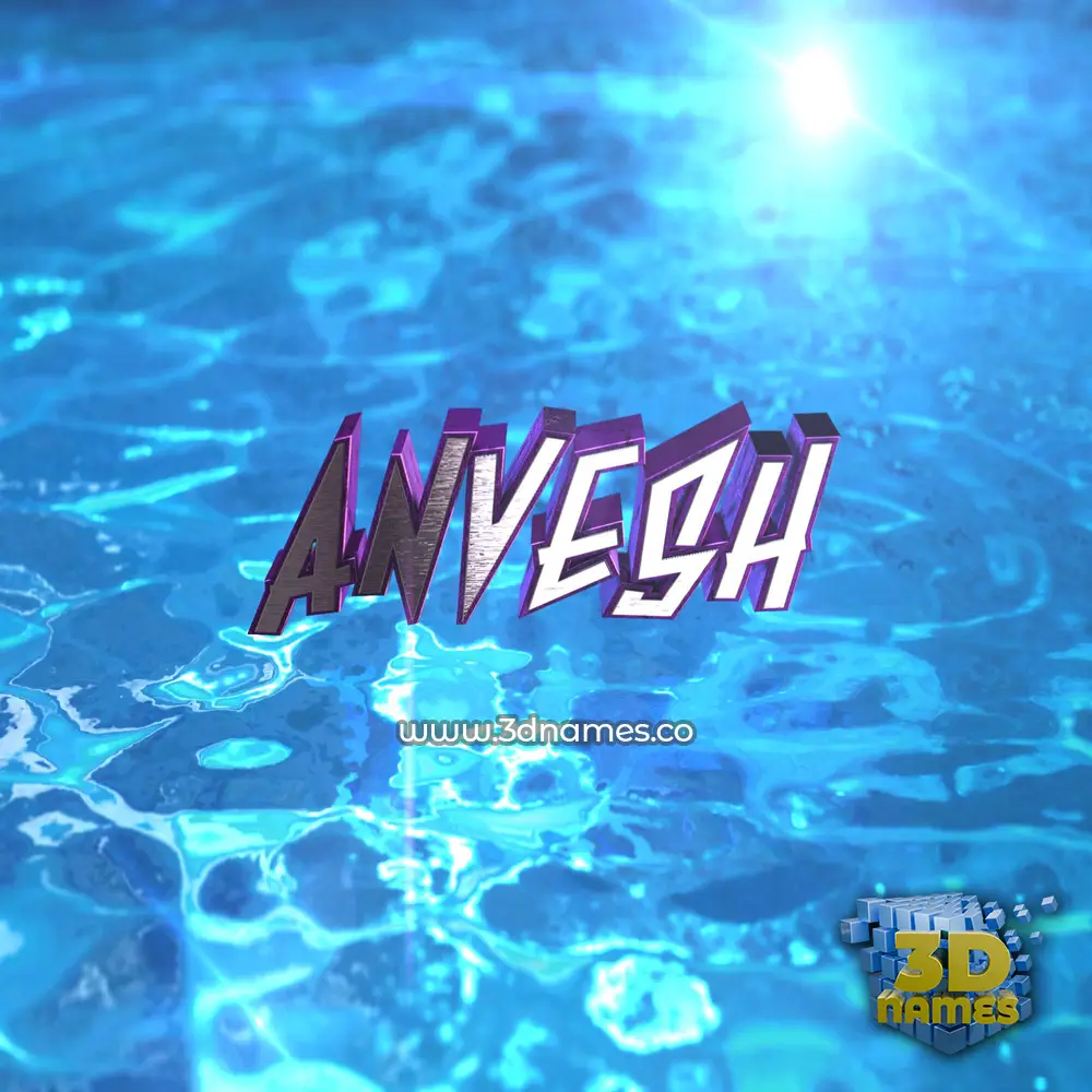 anvesh in Water 2015 style - 3D name wallpaper