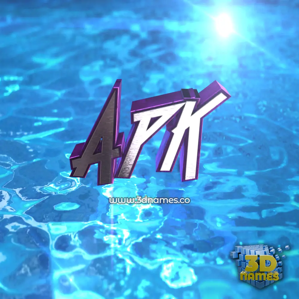 apk in Water 2015 style - 3D name wallpaper