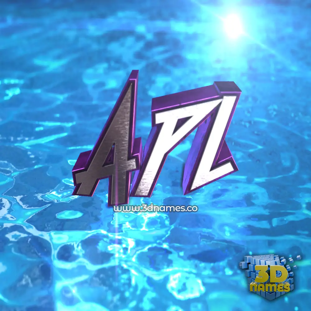 apl in Water 2015 style - 3D name wallpaper