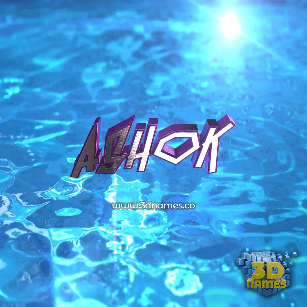ashok in Water 2015 style - 3D name wallpaper