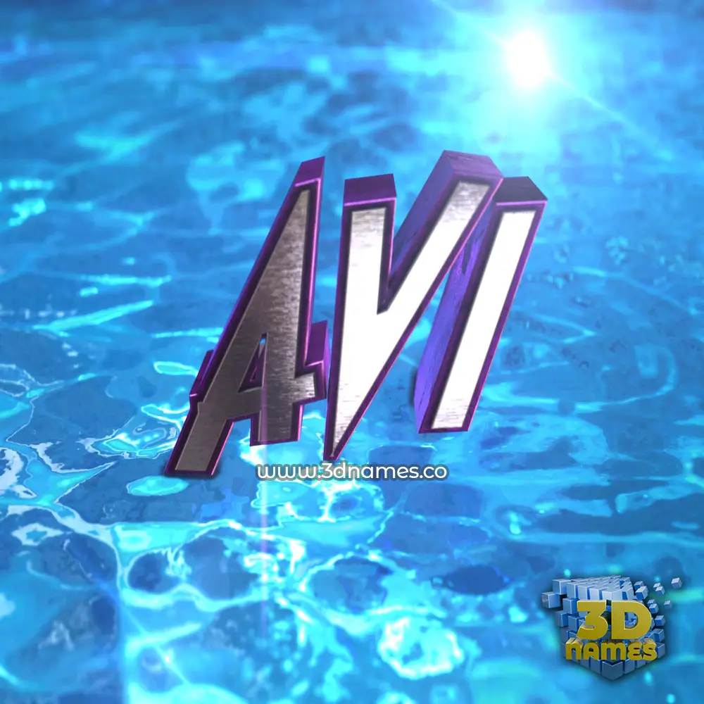 avi in Water 2015 style - 3D name wallpaper