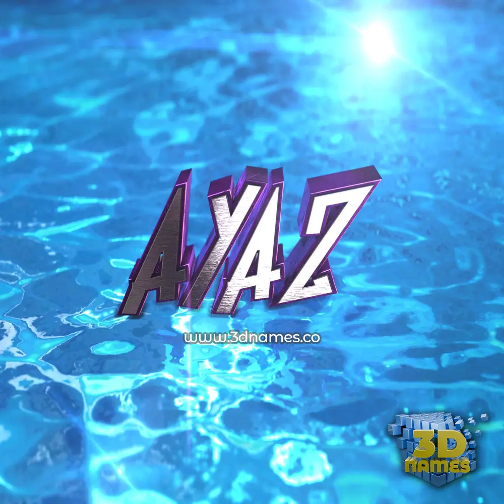 ayaz in Water 2015 style - 3D name wallpaper
