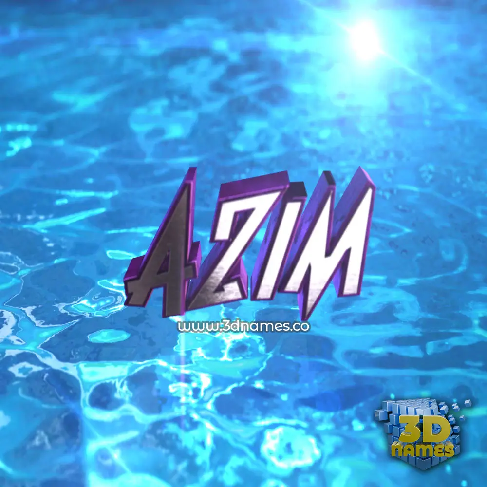 azim in Water 2015 style - 3D name wallpaper