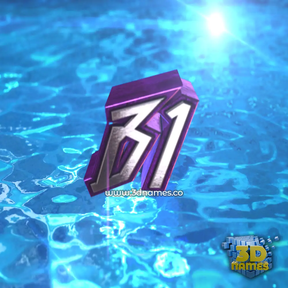 b1 in Water 2015 style - 3D name wallpaper