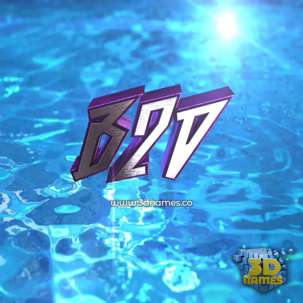 b2d in Water 2015 style - 3D name wallpaper