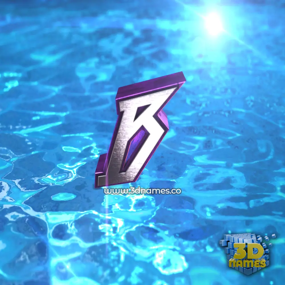 b in Water 2015 style - 3D name wallpaper