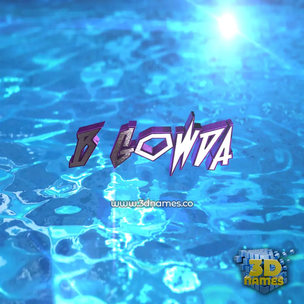 b gowda in Water 2015 style - 3D name wallpaper