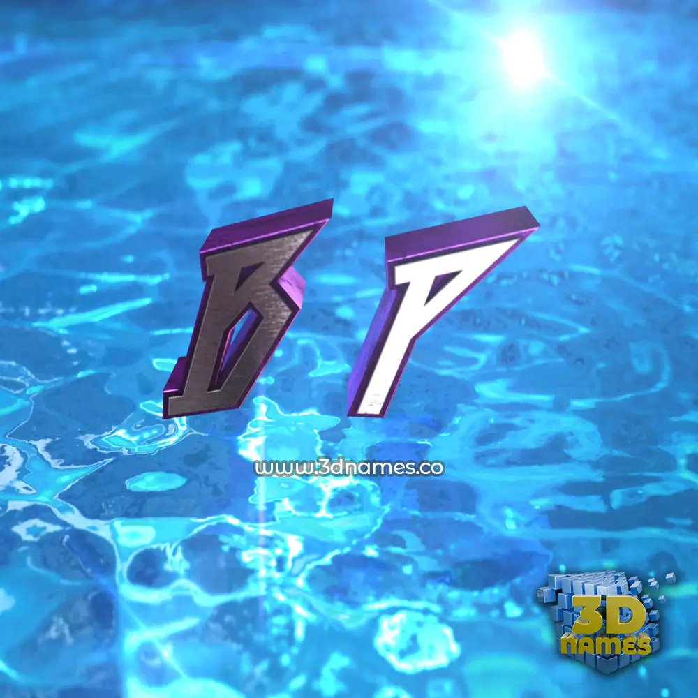 b p in Water 2015 style - 3D name wallpaper