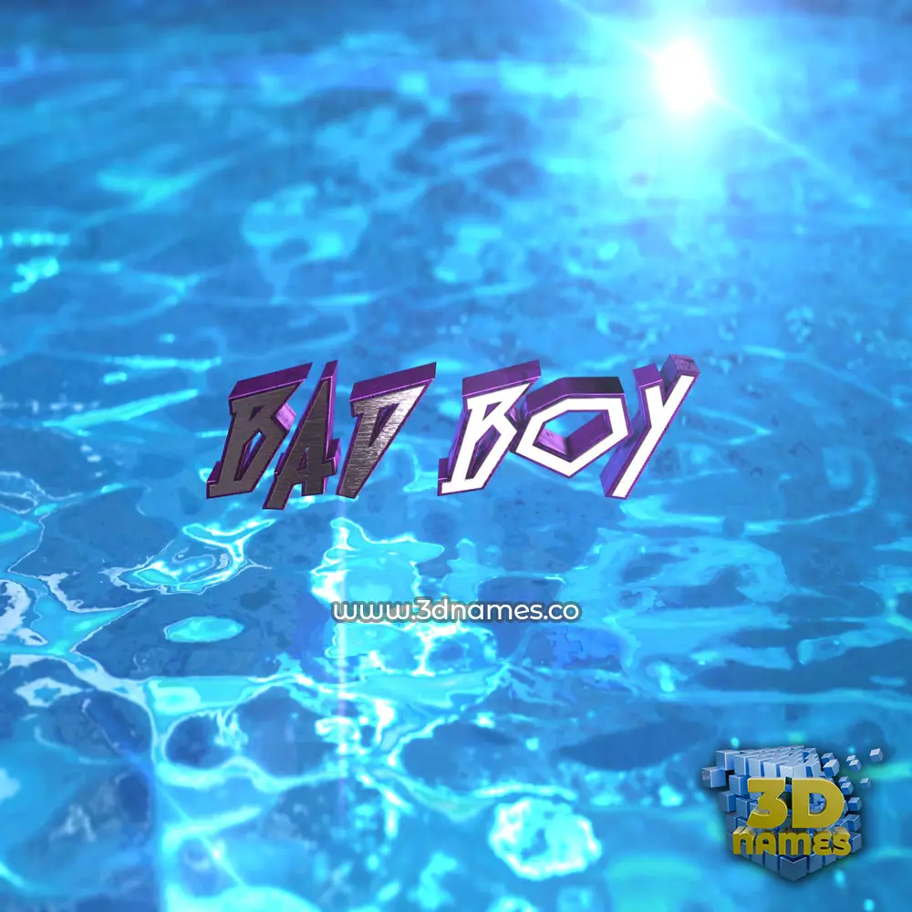 bad boy in Water 2015 style - 3D name wallpaper