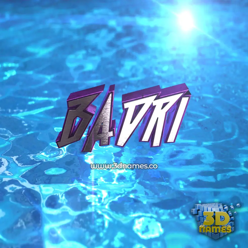 badri in Water 2015 style - 3D name wallpaper