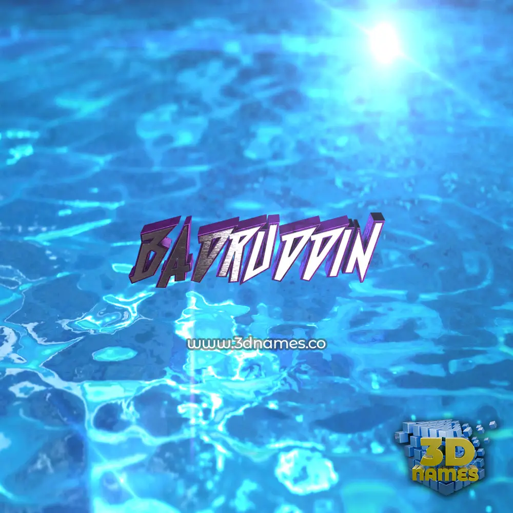 badruddin in Water 2015 style - 3D name wallpaper